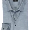 MARVELIS body fit overhemd, structuur, donkerblauw mini dessin