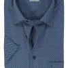 MARVELIS comfort fit overhemd, korte mouw, popeline, donkerblauw dessin