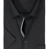 MARVELIS comfort fit overhemd, korte mouw, popeline, zwart