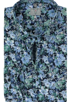 MARVELIS comfort fit overhemd, popeline, groen dessin