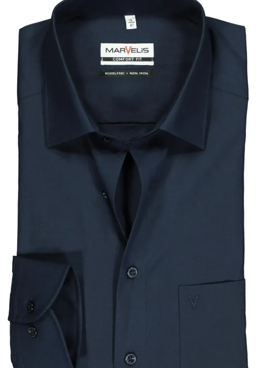 MARVELIS comfort fit overhemd, donkerblauw