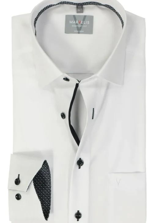 MARVELIS comfort fit overhemd, popeline, wit