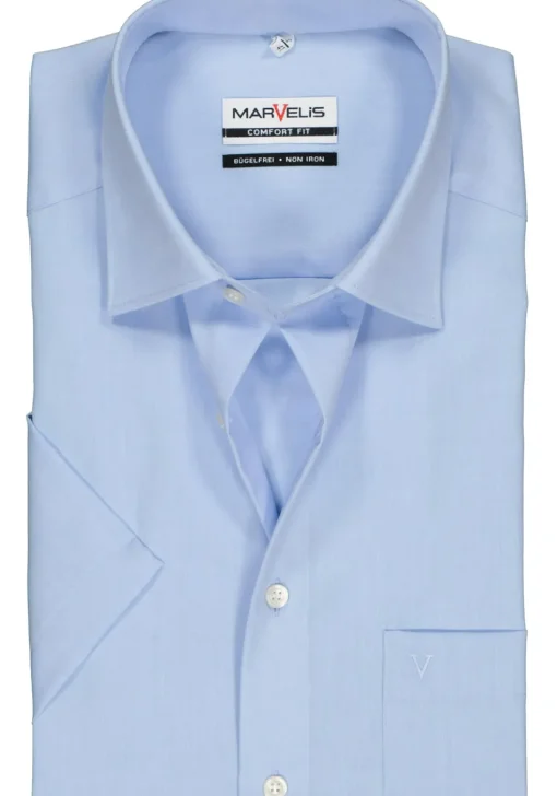 MARVELIS comfort fit overhemd, korte mouw, licht blauw