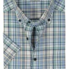 MARVELIS comfort fit overhemd, korte mouw, popeline, groen geruit