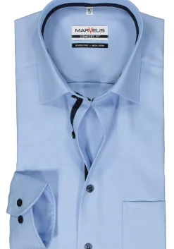 MARVELIS comfort fit overhemd, twill, lichtblauw