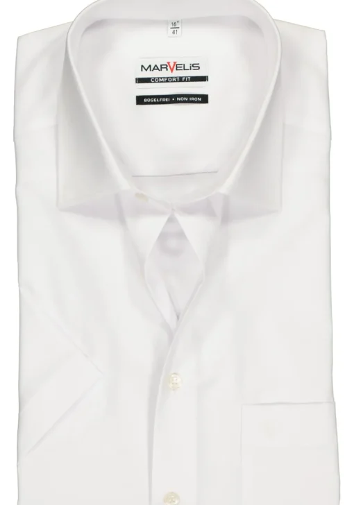 MARVELIS comfort fit overhemd, korte mouw, wit