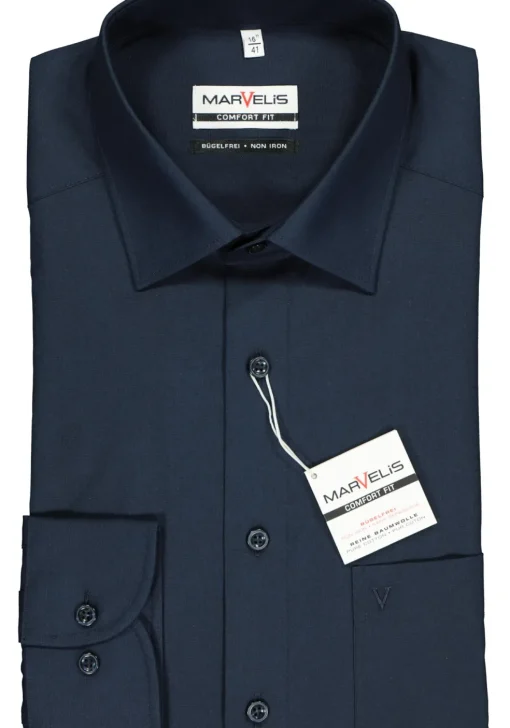 MARVELIS comfort fit overhemd, donkerblauw