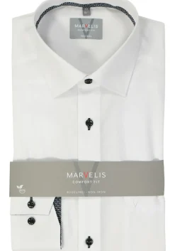 MARVELIS comfort fit overhemd, popeline, wit