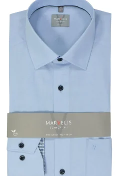 MARVELIS comfort fit overhemd, popeline, lichtblauw