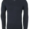 MARVELIS heren trui katoen, V-hals, donkerblauw