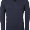 MARVELIS heren trui wol, V-hals, donkerblauw