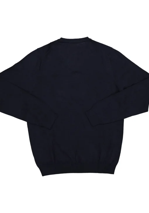 MARVELIS heren trui wol, V-hals, donkerblauw