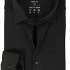 MARVELIS jersey body fit overhemd, zwart tricot