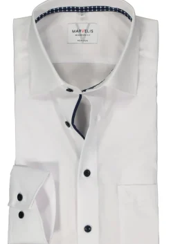 MARVELIS modern fit overhemd, mouwlengte 7, popeline, wit
