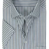 MARVELIS modern fit overhemd, korte mouw, popeline, donkerblauw gestreept