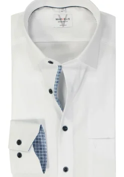 MARVELIS modern fit overhemd, fil a fil, wit