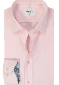 MARVELIS modern fit overhemd, popeline, lichtroze