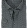 MARVELIS modern fit overhemd, korte mouw, popeline, zwart dessin
