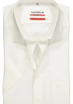 MARVELIS modern fit overhemd, korte mouw, beige