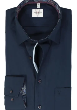 MARVELIS modern fit overhemd, mouwlengte 7, popeline, donkerblauw
