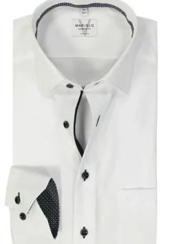 MARVELIS modern fit overhemd, mouwlengte 7, popeline, wit