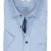 MARVELIS modern fit overhemd, korte mouw, structuur, lichtblauw