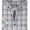 MARVELIS modern fit overhemd, korte mouw, popeline, roze geruit