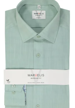 MARVELIS modern fit overhemd, popeline, lichtgroen