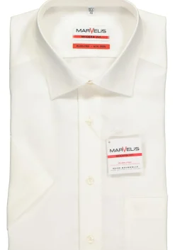 MARVELIS modern fit overhemd, korte mouw, beige