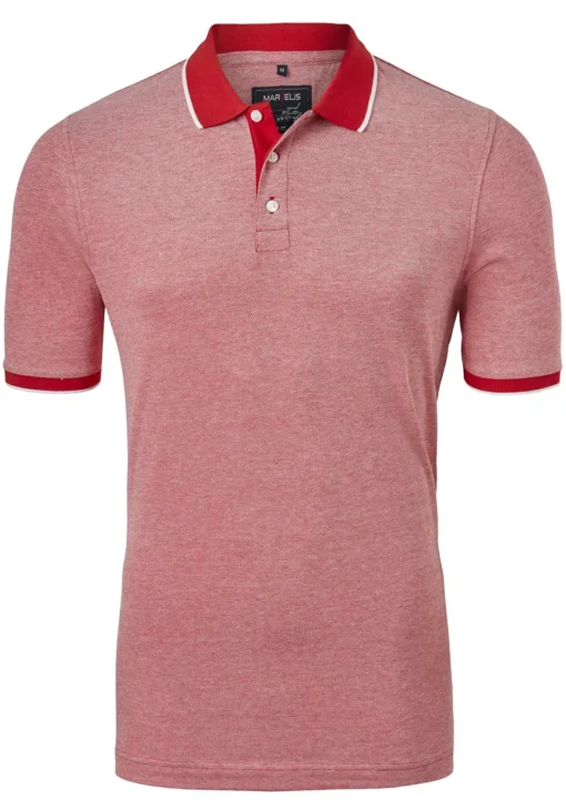 MARVELIS modern fit poloshirt, rood melange