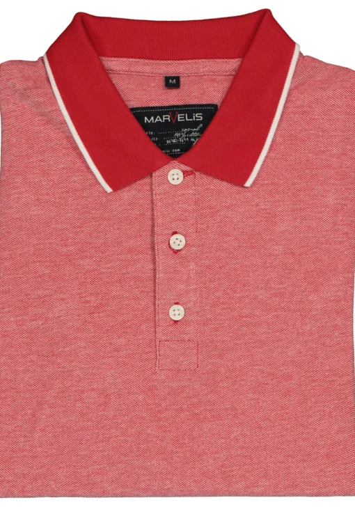 MARVELIS modern fit poloshirt, rood melange