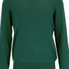 MARVELIS modern fit trui katoen, V-hals, groen