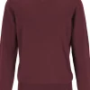 MARVELIS modern fit trui katoen, V-hals, aubergine