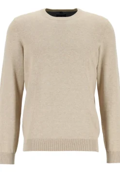MARVELIS modern fit trui katoen, O-hals, beige