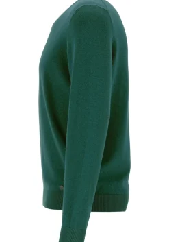 MARVELIS modern fit trui katoen, V-hals, groen