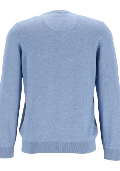 MARVELIS modern fit trui katoen, O-hals, lichtblauw