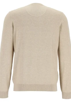 MARVELIS modern fit trui katoen, O-hals, beige