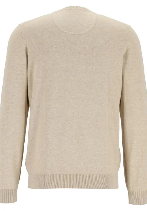 MARVELIS modern fit trui katoen, O-hals, beige