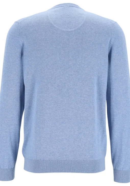 MARVELIS modern fit trui katoen, V-hals, lichtblauw