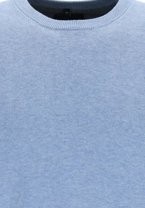 MARVELIS modern fit trui katoen, O-hals, lichtblauw