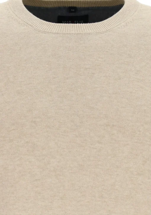 MARVELIS modern fit trui katoen, O-hals, beige