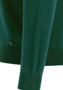 MARVELIS modern fit trui katoen, V-hals, groen