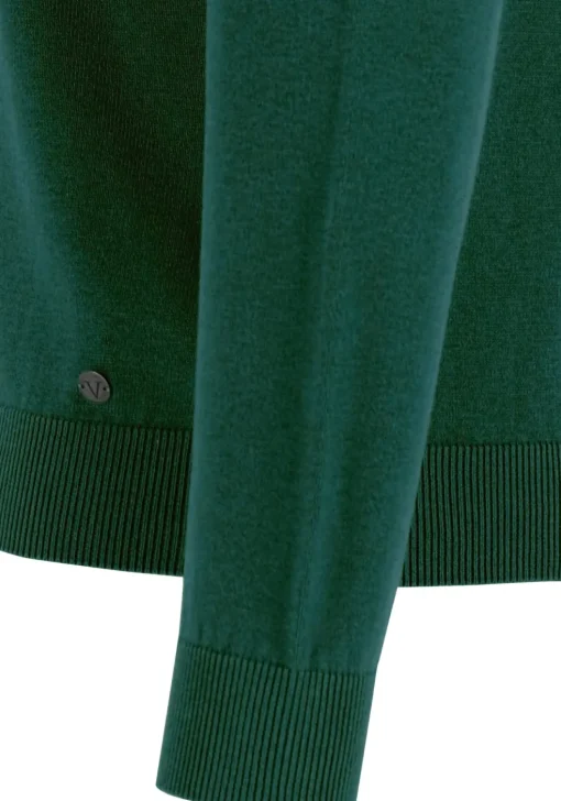 MARVELIS modern fit trui katoen, V-hals, groen