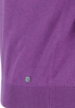 MARVELIS modern fit trui katoen, V-hals, aubergine paars