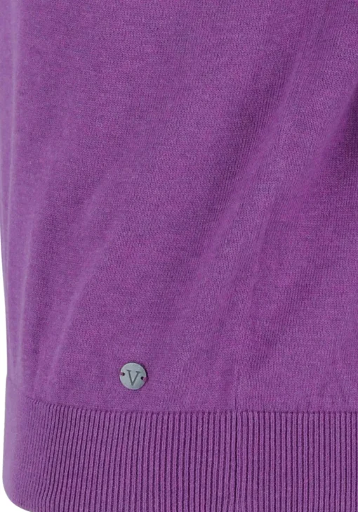 MARVELIS modern fit trui katoen, V-hals, aubergine paars