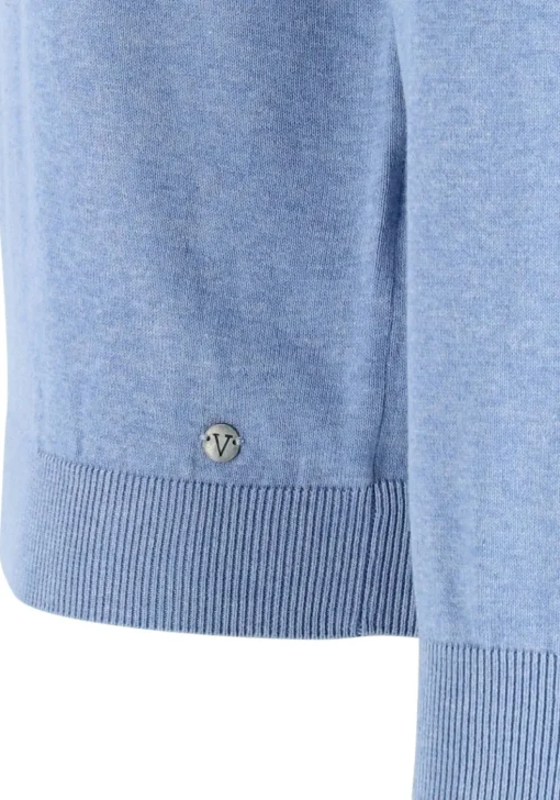 MARVELIS modern fit trui katoen, V-hals, lichtblauw