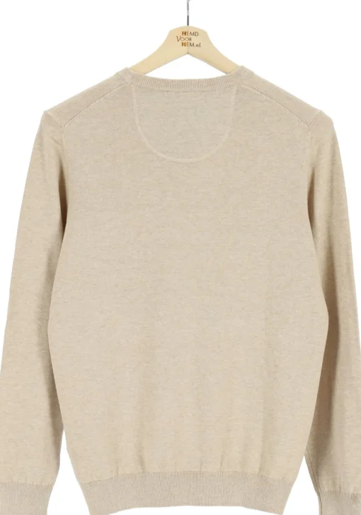 MARVELIS modern fit trui katoen, O-hals, beige