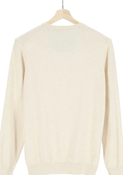 MARVELIS modern fit trui katoen, V-hals, ecru