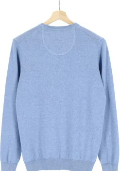 MARVELIS modern fit trui katoen, V-hals, lichtblauw