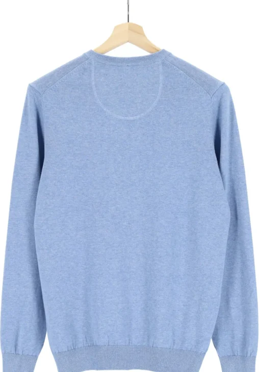MARVELIS modern fit trui katoen, V-hals, lichtblauw